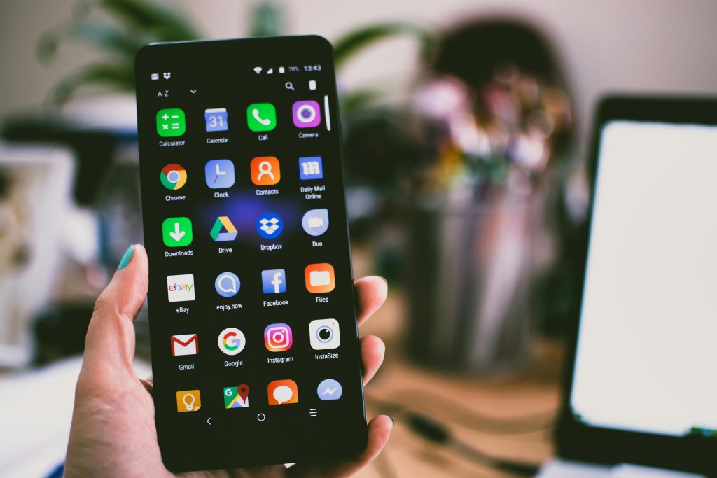 hand holding cellphone
