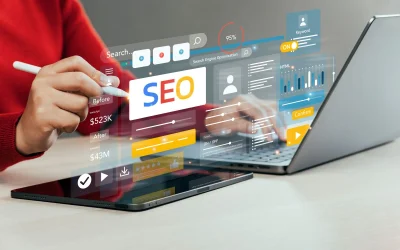 Business owner reviewing local search rankings and lead generation performance
