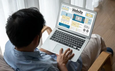 Website analytics dashboard showing traffic and lead generation performance to identify conversion problems.